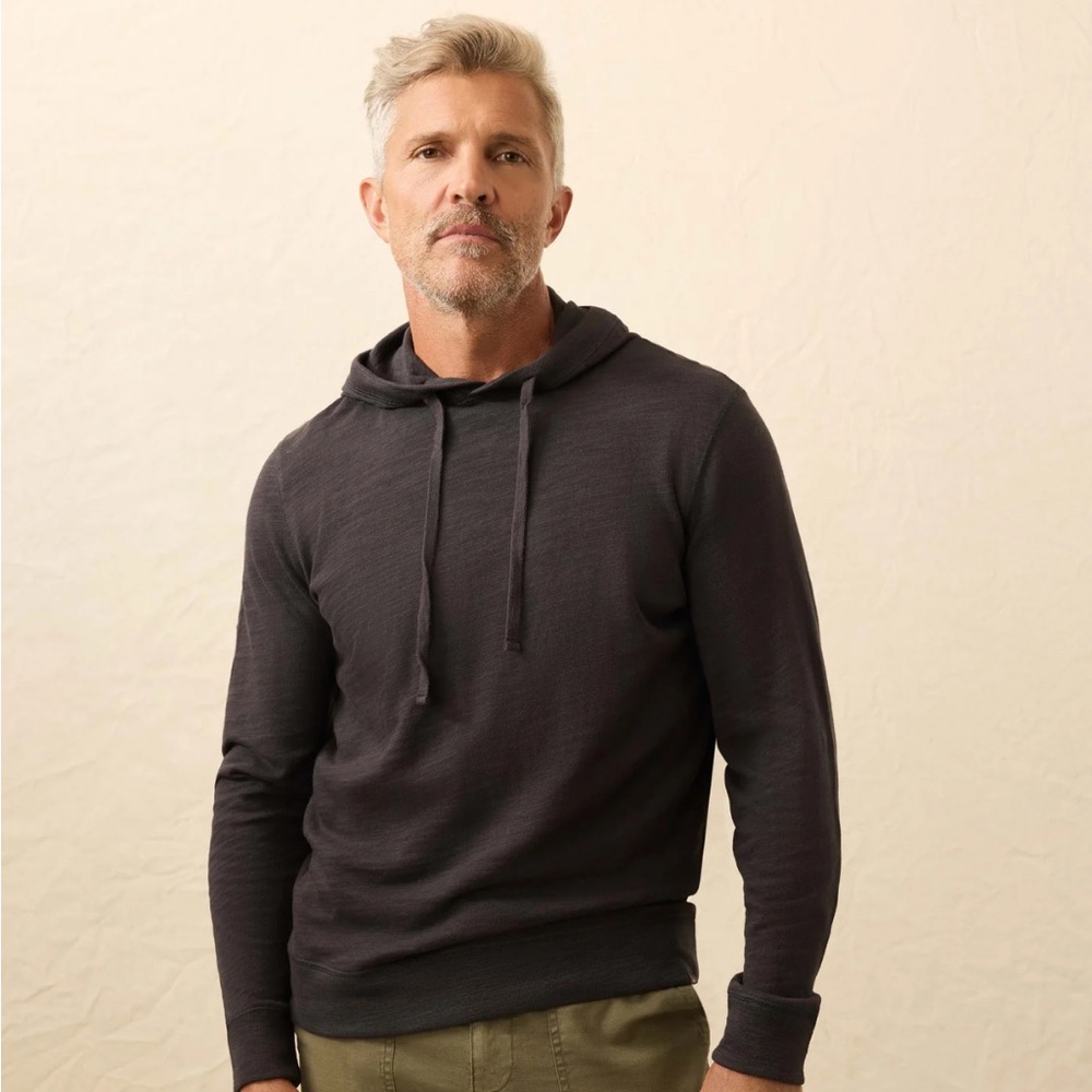 Faherty Sunwashed Midweight Organic Hoodie - Ridge Black